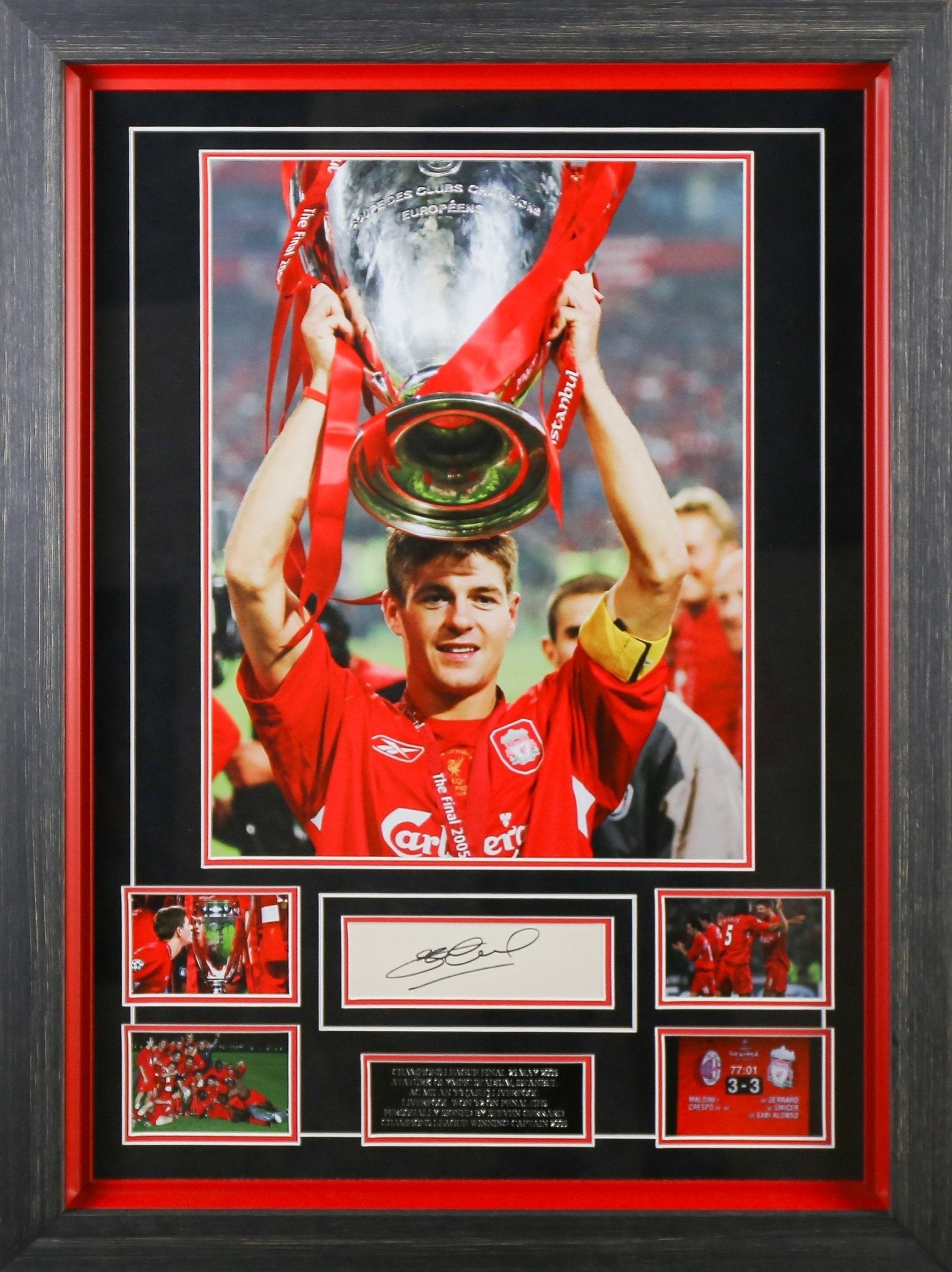 Steven Gerrard Signed White card Framed Display - Memorabilia Framers Shop